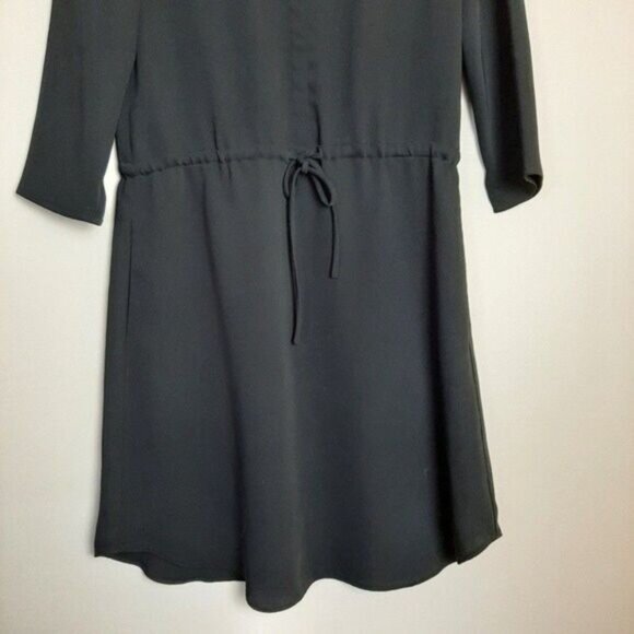 BABATON / Aritzia Shirt Dress Long Sleeve Waist Drawstring Black Sz XS Flawed - Picture 4 of 16